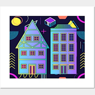 Illustration Dream House Villa Color Effects Posters and Art